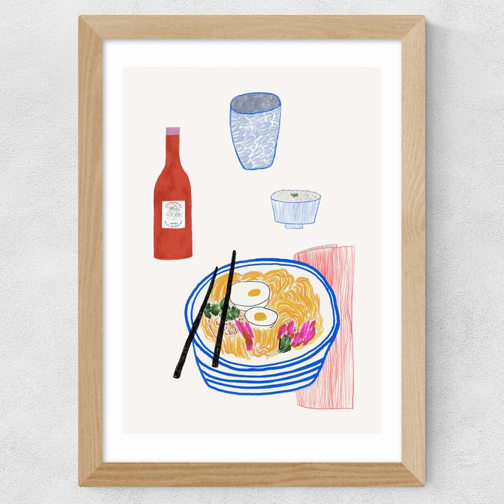 Ramen by Ani Vidotto Wide Oak Frame