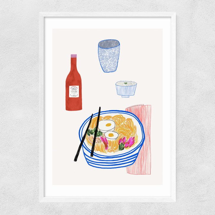 Ramen by Ani Vidotto Narrow White Frame