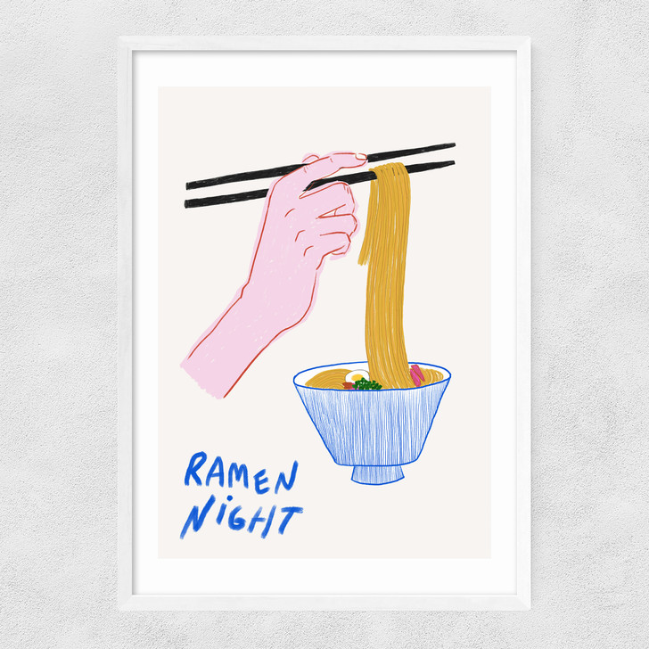 Ramen Night Narrow White Frame