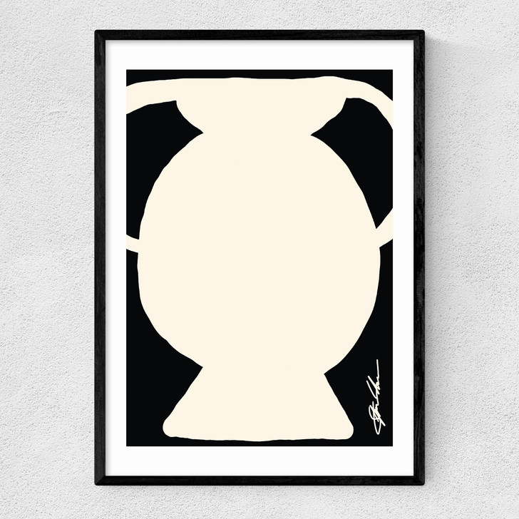 Abstract Monochrome Vase I Narrow Black Frame Abstract Monochrome Vase I Narrow Black Frame
