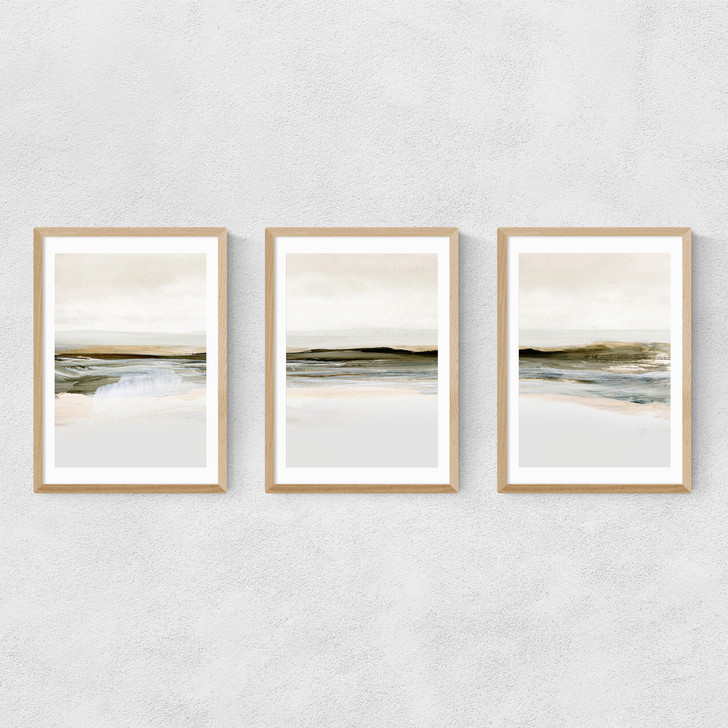 Orkney Triptych Narrow Oak Frame Orkney Triptych Narrow Oak Frame