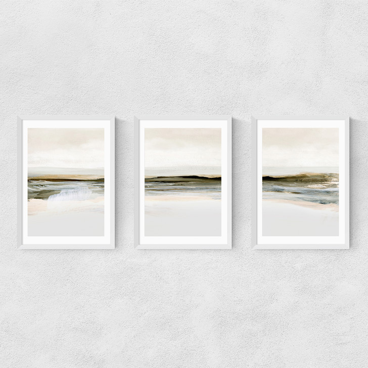 Orkney Triptych Narrow White Frame Orkney Triptych Narrow White Frame
