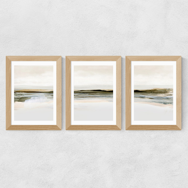 Orkney Triptych Wide Oak Frame