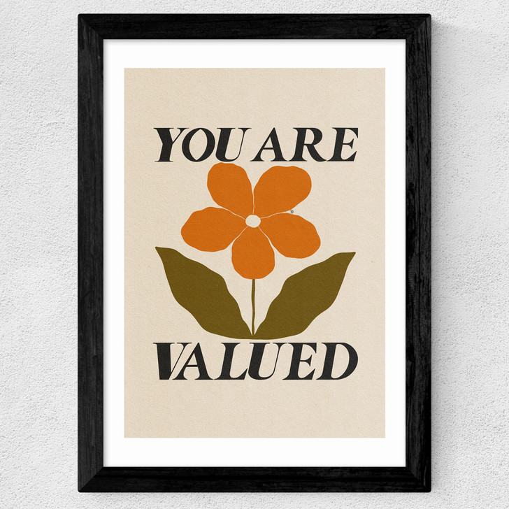 You Are Valued Wide Black Frame You Are Valued Wide Black Frame