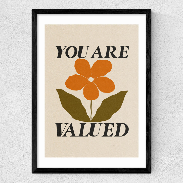 You Are Valued Medium Black Frame