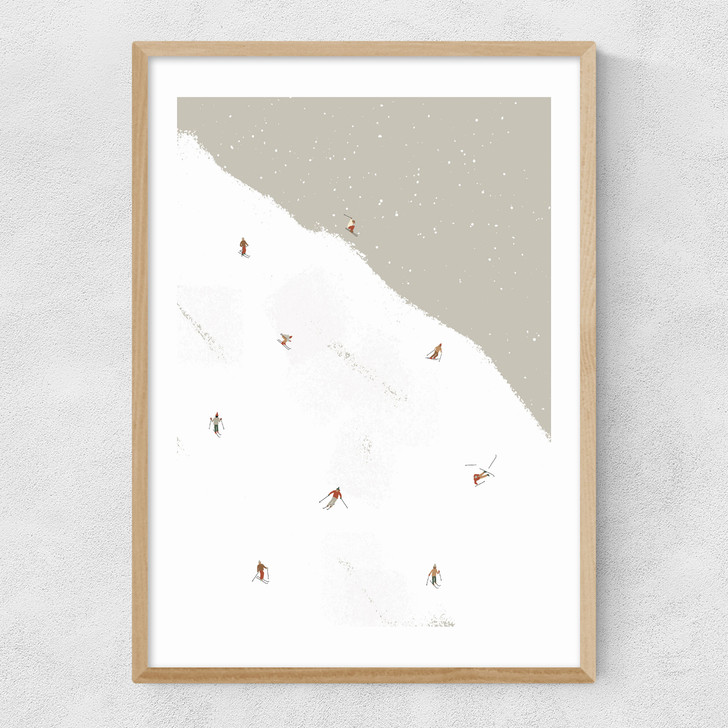 Ski Slope Narrow Oak Frame