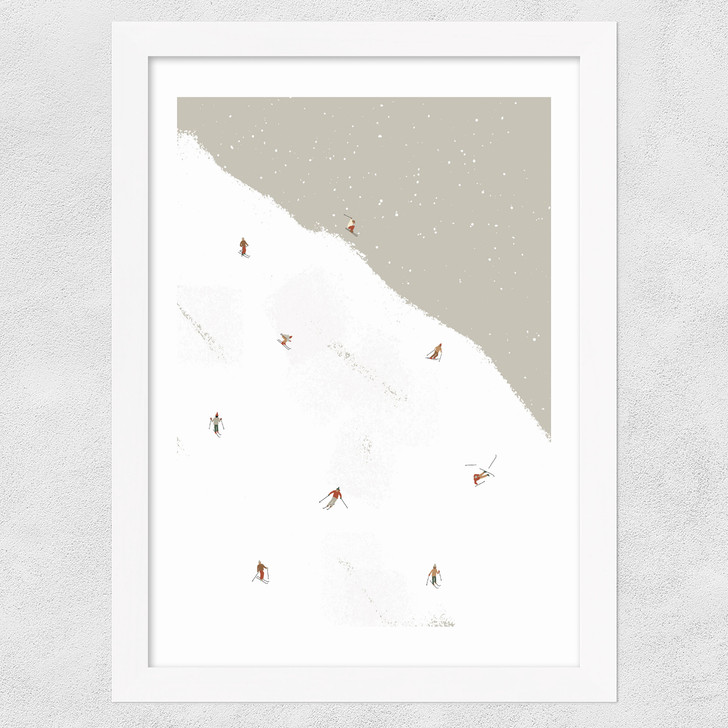 Ski Slope Wide White Frame