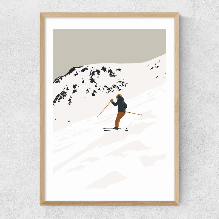 Powder Day Narrow Oak Frame Powder Day Narrow Oak Frame