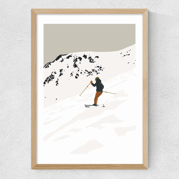 Powder Day Medium Oak Frame