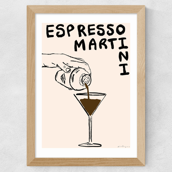 Espresso Martini by Nia Beynon Wide Oak Frame