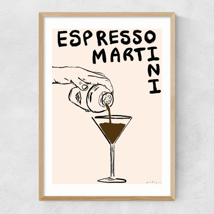 Espresso Martini by Nia Beynon Narrow Oak Frame