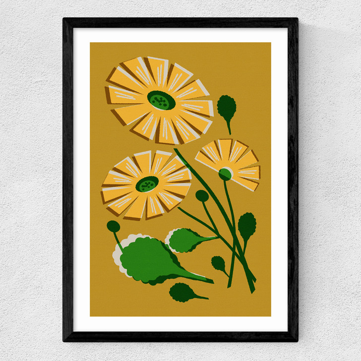 Daisies Medium Black Frame