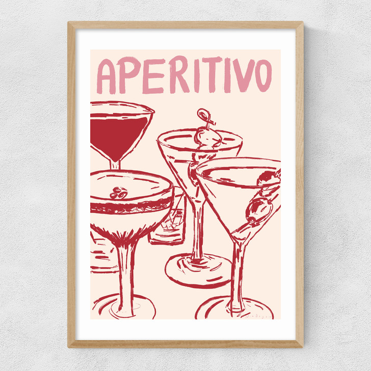 Aperitivo by Nia Beynon Narrow Oak Frame