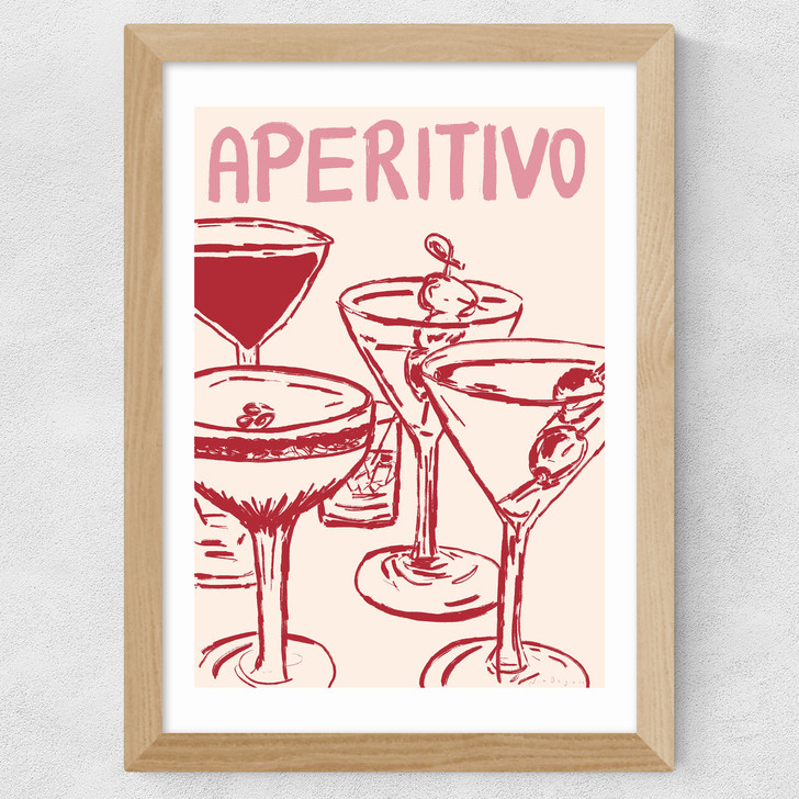 Aperitivo by Nia Beynon Wide Oak Frame