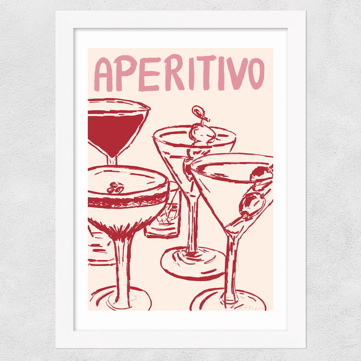 Aperitivo by Nia Beynon Wide White Frame