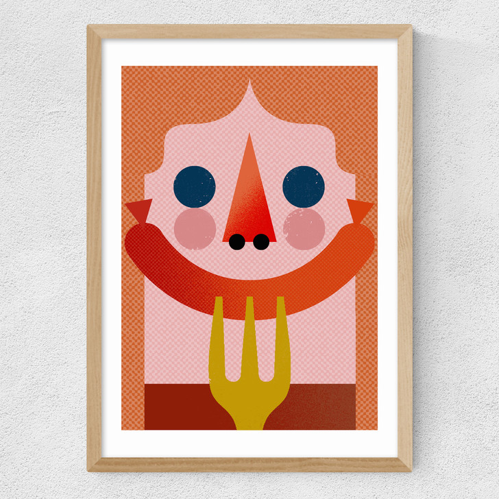 Sausage Medium Oak Frame Sausage Medium Oak Frame