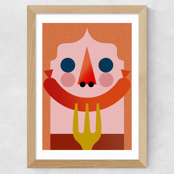 Sausage Wide Oak Frame Sausage Wide Oak Frame