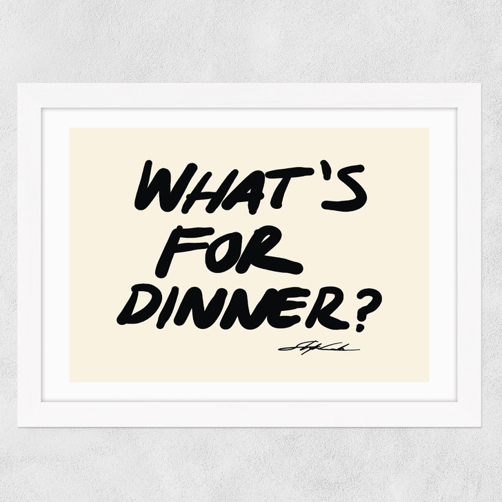 What's For Dinner? by Stephie Cardona Wide White Frame What's For Dinner? by Stephie Cardona Wide White Frame