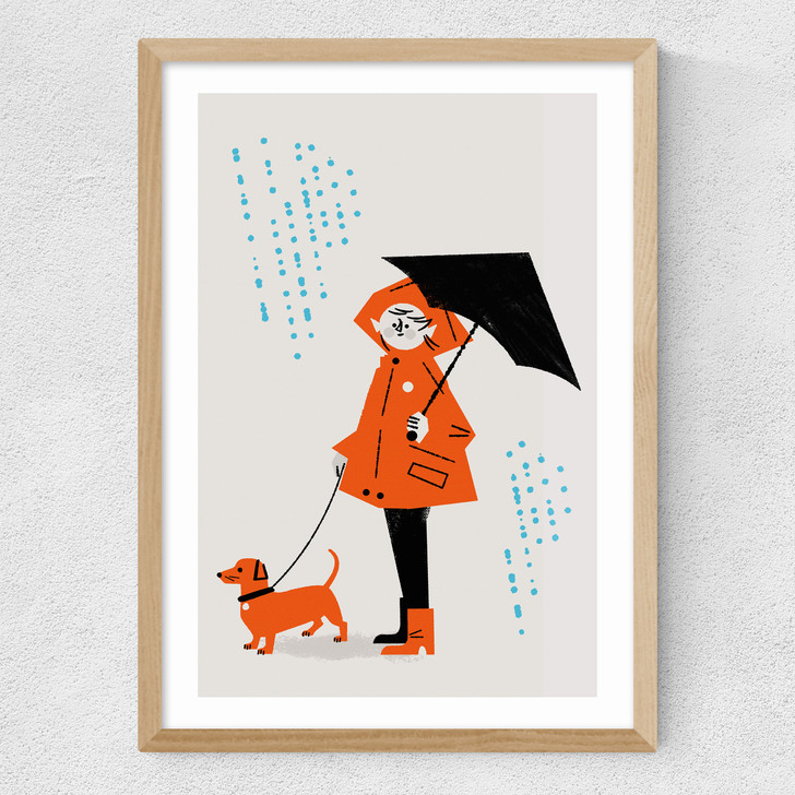 Rainy Walk Medium Oak Frame
