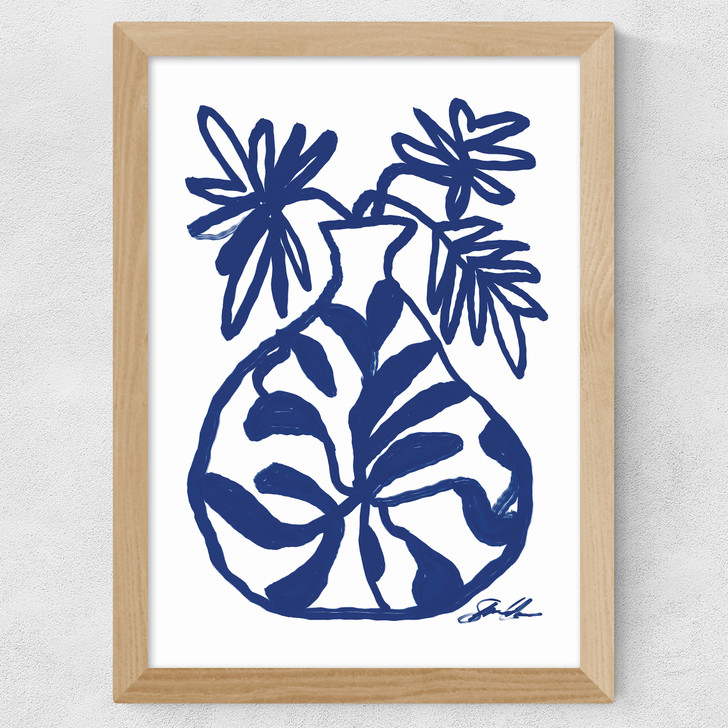 Blue Vase Wide Oak Frame Blue Vase Wide Oak Frame