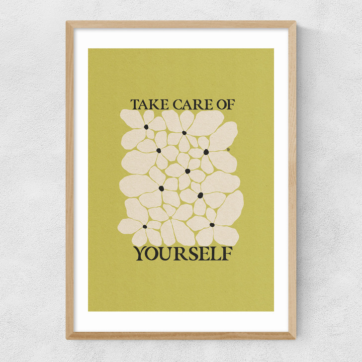 Take Care Of Yourself Narrow Oak Frame