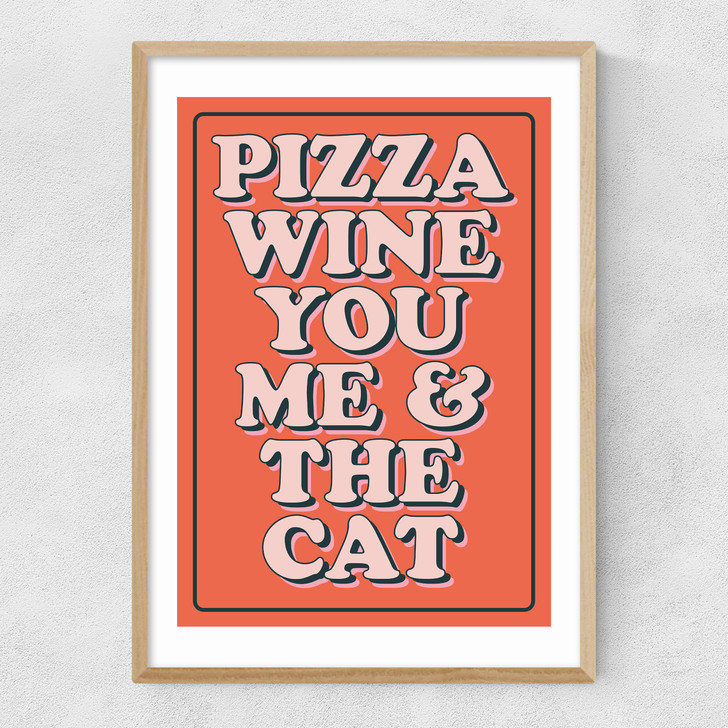 Pizza Wine Narrow Oak Frame Pizza Wine Narrow Oak Frame