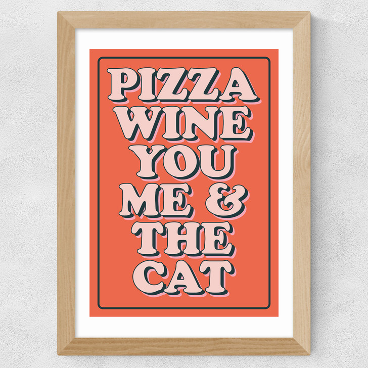 Pizza Wine Wide Oak Frame Pizza Wine Wide Oak Frame