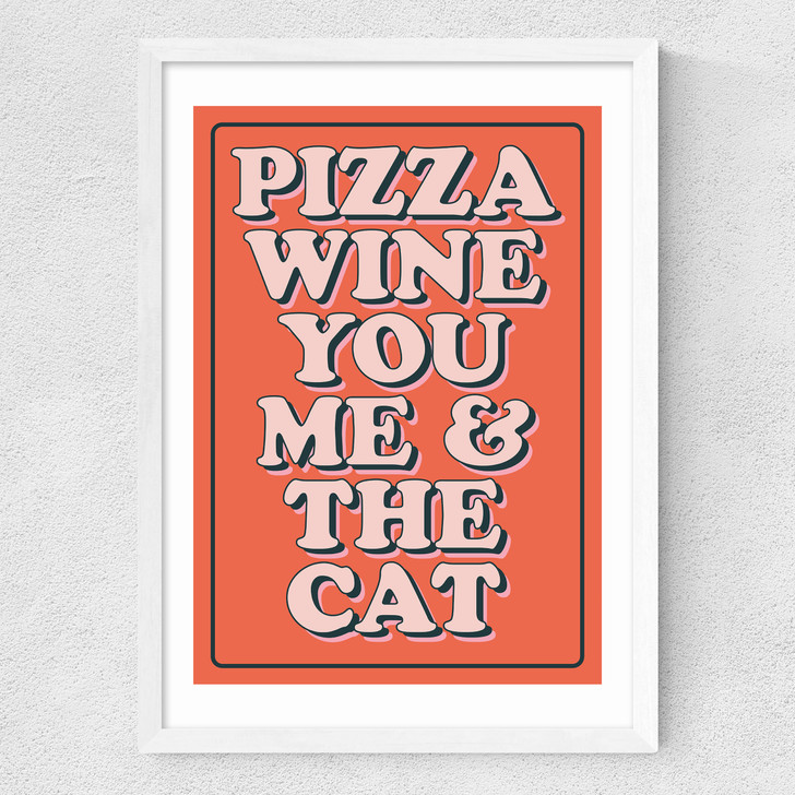 Pizza Wine Medium White Frame Pizza Wine Medium White Frame