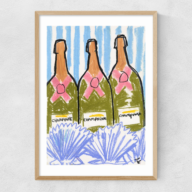 Bottles Narrow Oak Frame