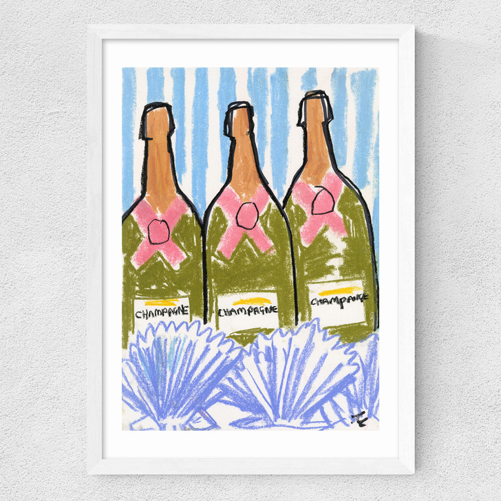 Bottles Medium White Frame
