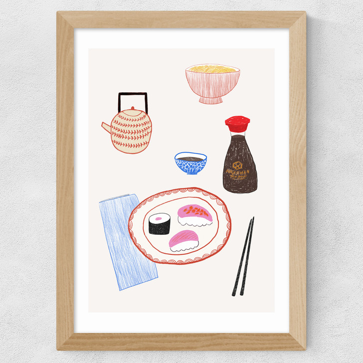 Sushi by Ani Vidotto Wide Oak Frame