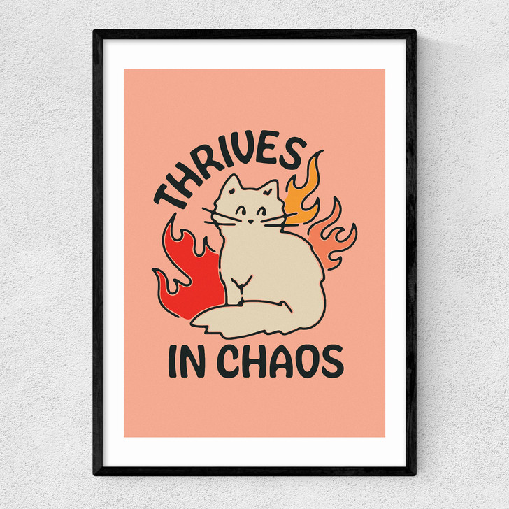 Thrives In Chaos Narrow Black Frame