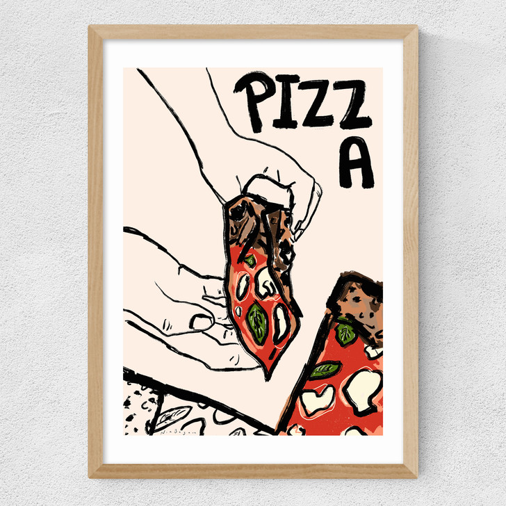 Pizza by Nia Beynon Medium Oak Frame Pizza by Nia Beynon Medium Oak Frame