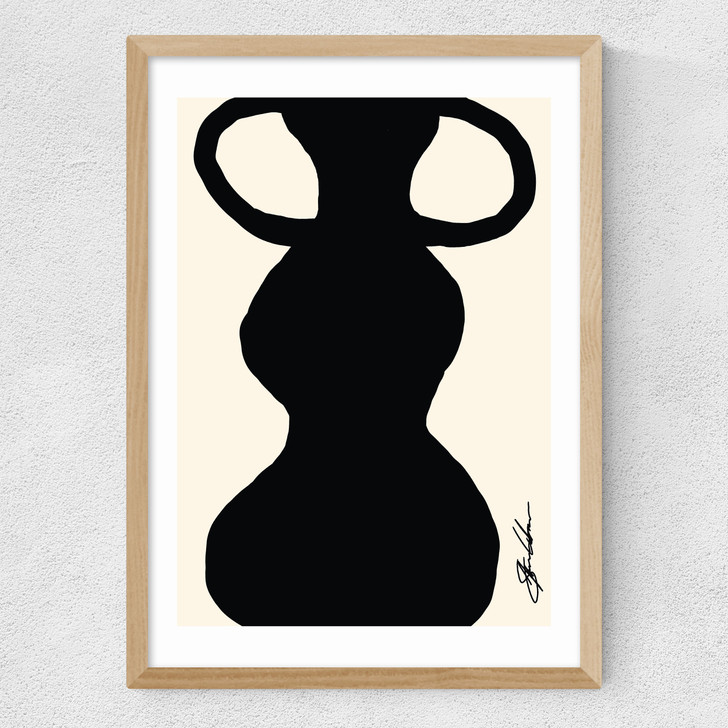 Abstract Monochrome Vase II Medium Oak Frame Abstract Monochrome Vase II Medium Oak Frame