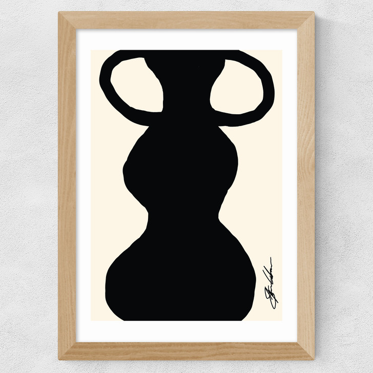 Abstract Monochrome Vase II Wide Oak Frame Abstract Monochrome Vase II Wide Oak Frame