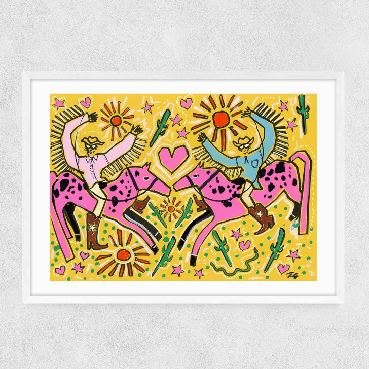 Texas Sweethearts Narrow White Frame