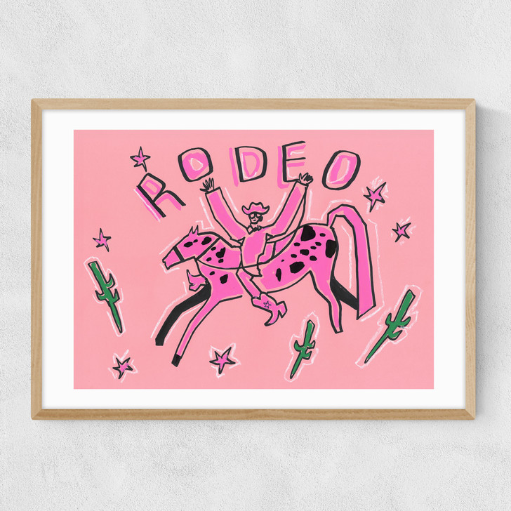 Pink Rodeo Landscape Narrow Oak Frame Pink Rodeo Landscape Narrow Oak Frame