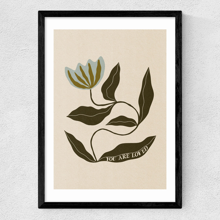 You Are Loved by Parrott Paints Medium Black Frame