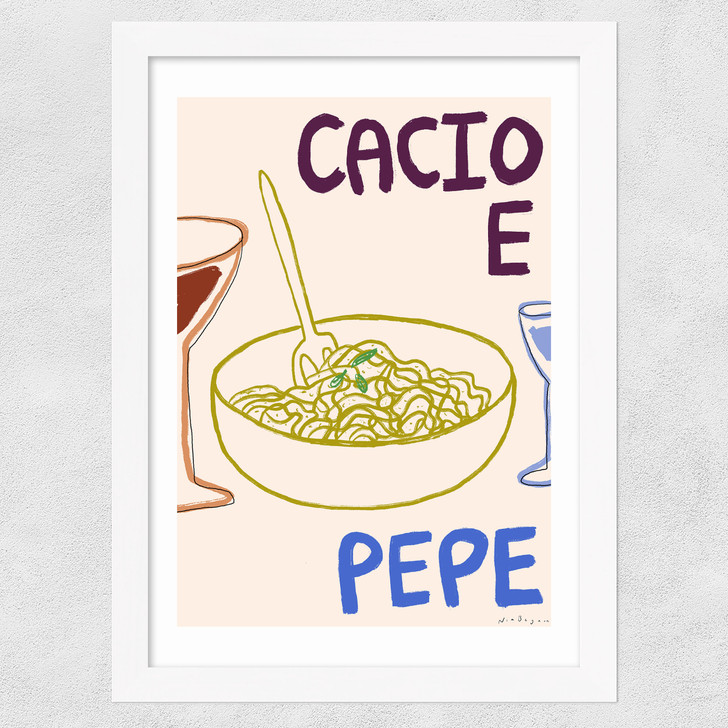 Cacio Pepe Wide White Frame