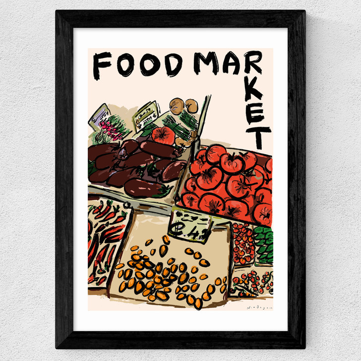Food Market Wide Black Frame