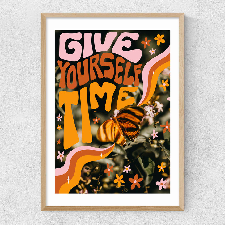 Give Yourself Time Narrow Oak Frame