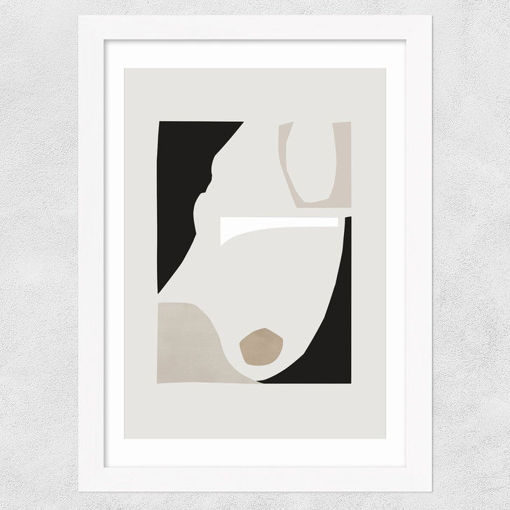 Abstract Shapes I Wide White Frame Abstract Shapes I Wide White Frame