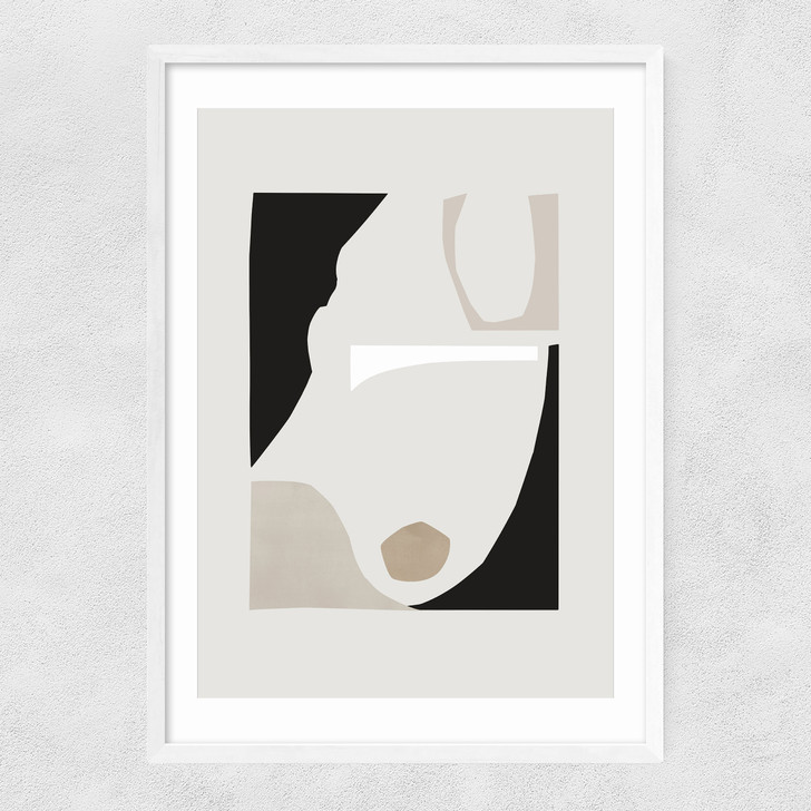 Abstract Shapes I Narrow White Frame