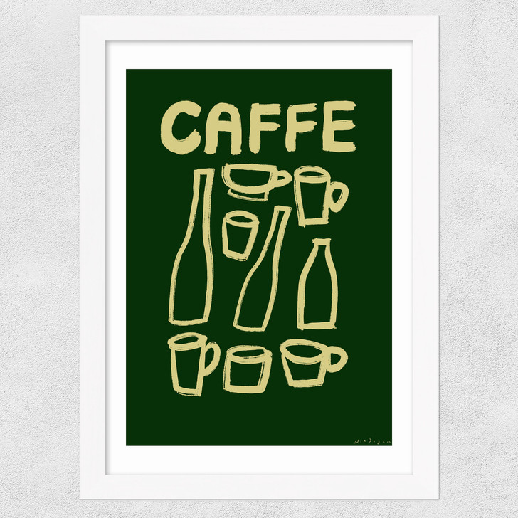 Caffe by Nia Beynon Wide White Frame