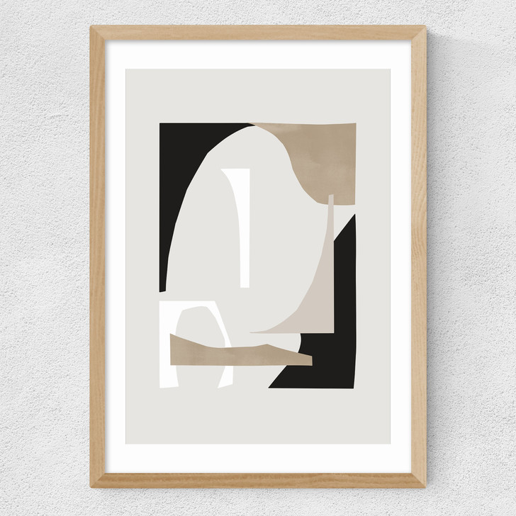 Abstract Shapes III Medium Oak Frame Abstract Shapes III Medium Oak Frame