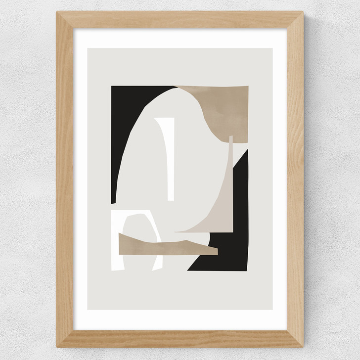 Abstract Shapes III Wide Oak Frame Abstract Shapes III Wide Oak Frame