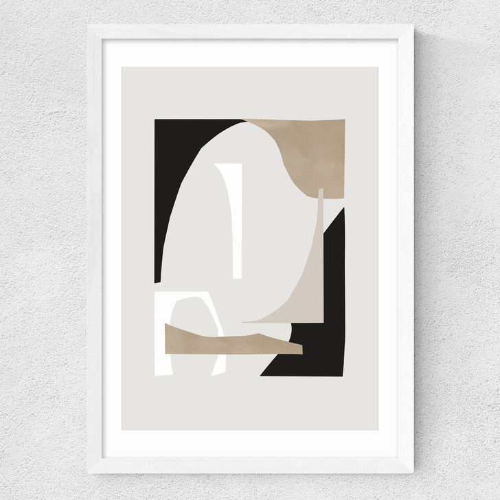 Abstract Shapes III Medium White Frame