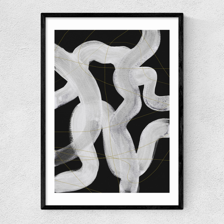 Abstract Brush Strokes 65 Narrow Black Frame Abstract Brush Strokes 65 Narrow Black Frame