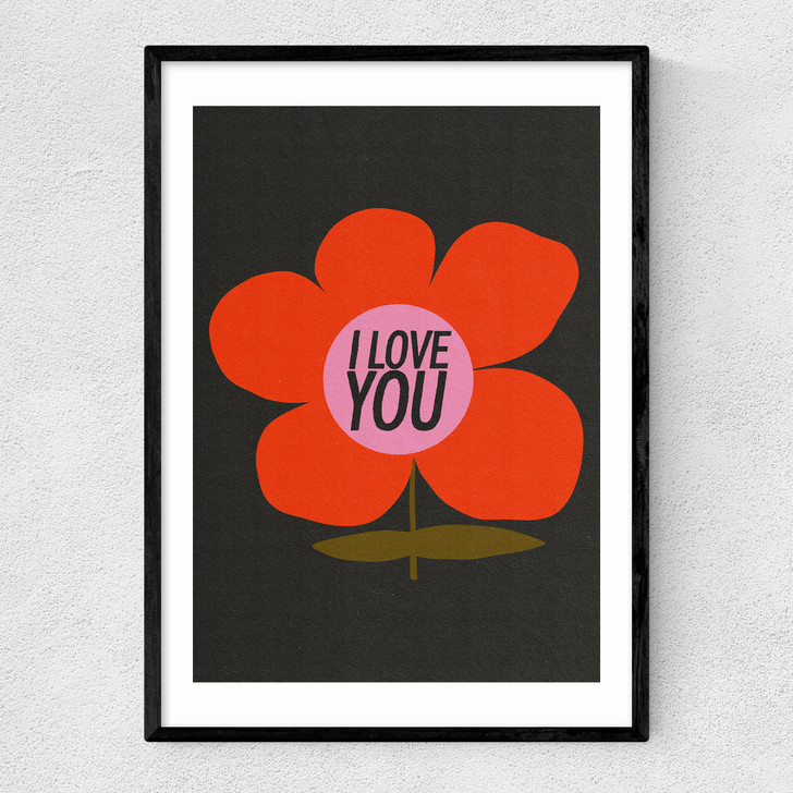 I Love You Narrow Black Frame