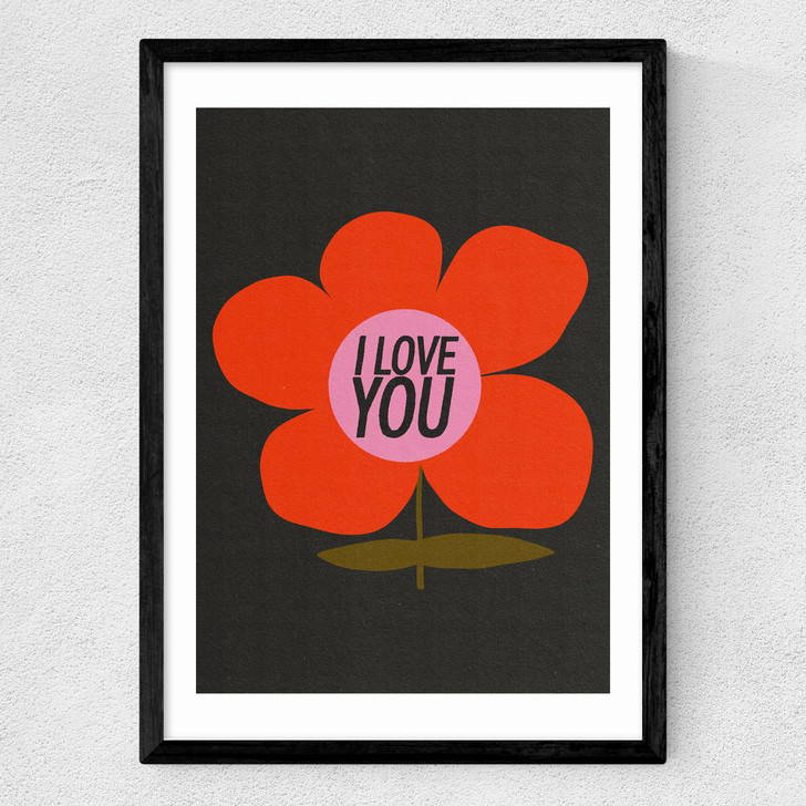 I Love You Medium Black Frame